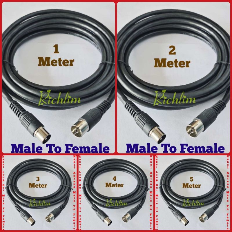 Kabel Loop Out Antena TV Male To Female / Kabel Antena TV Jumper/Paralel antena cewek cowok