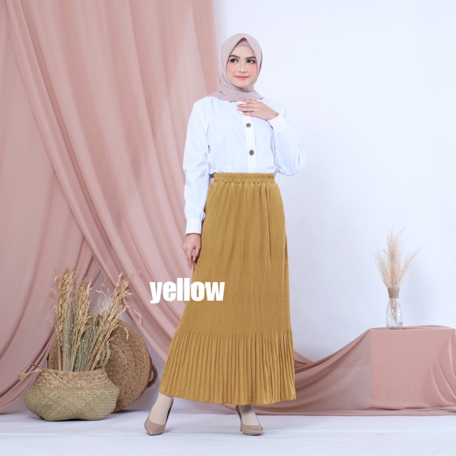 8141 BD - ROK LIDI PLISKET ABG MUSLIM MURAH PLEATED SKIRT MAXY FLARE MAYUNG MURAH POLOS PANJANG