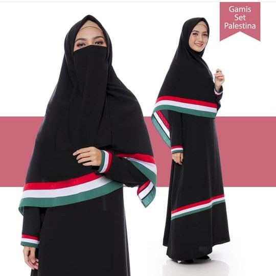 GRAGE SHOP _  Gamis Set syari fre Cadar TALI Palestina jilbab hijab palestin palestine khimar