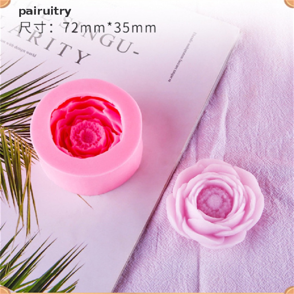 Cetakan Lilin / Sabun Handmade Bentuk Bunga Peony Bahan Silikon Untuk Dekorasi Kue