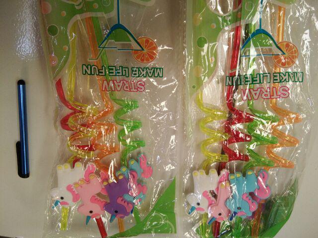 4pcs Sedotan Minum Desain Unicorn Lucu Bahan Pvc, Dapat Dipakai Ulang