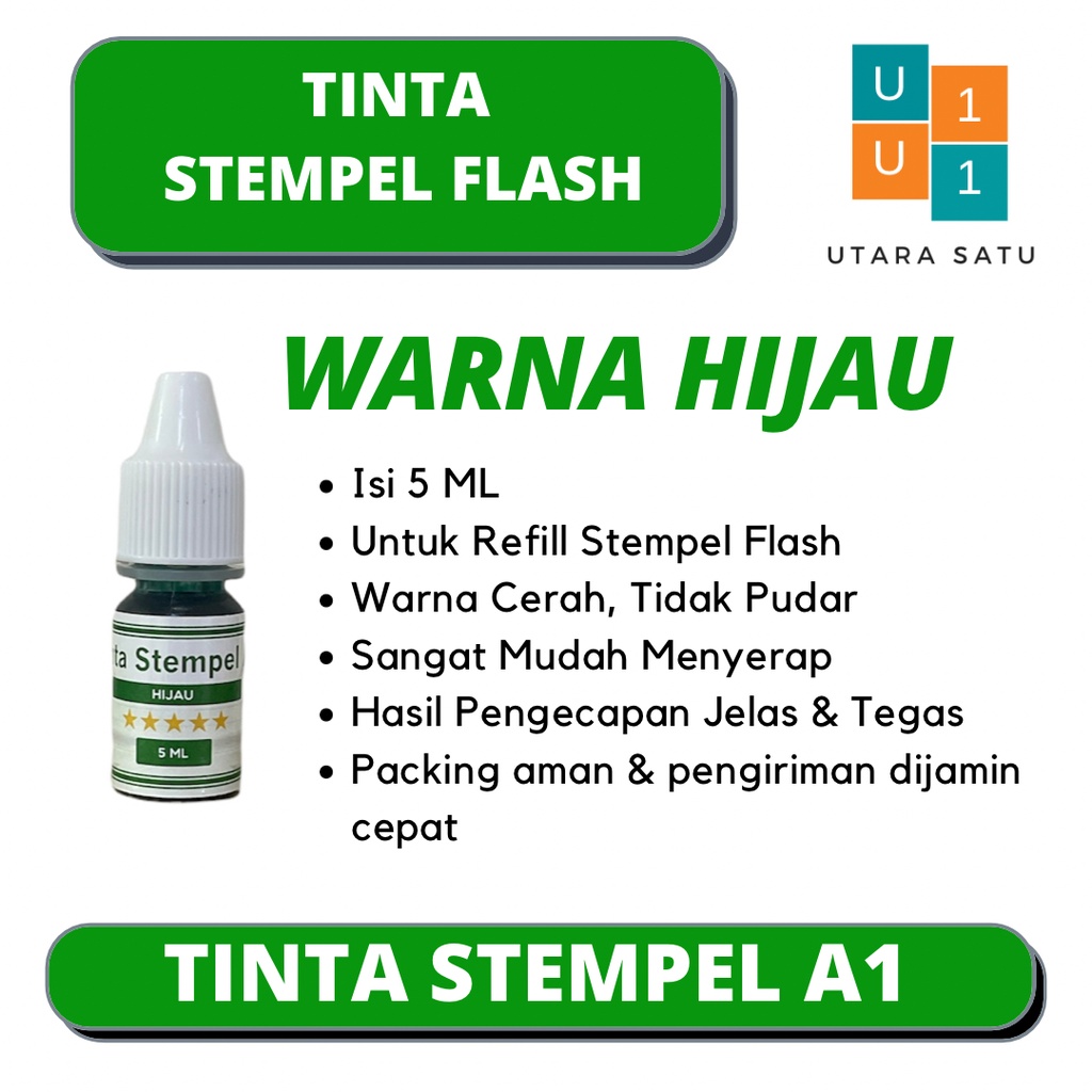 Jual Tinta Stempel Flash Warna Hijau Ml Shopee Indonesia