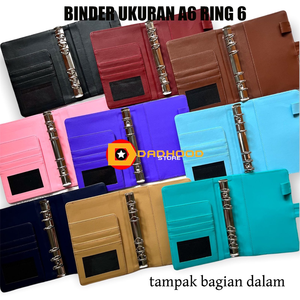 

Adn BINDER KULIT GLOSSY SINTETIK UKURAN A6 RING 6 10 WARNA PILHAN