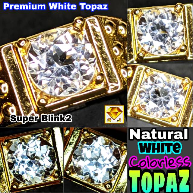 NATURAL COLORLESS WHITE TOPAZ BRAZIL MEMO MIRIP BERLIAN ASLI Bkn Sapphire Blue Yellow Green Topaz