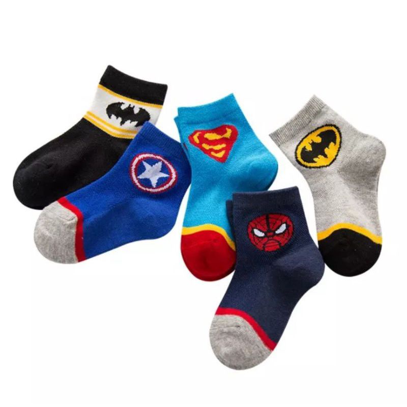 kaos kaki anak motif SUPERHERO 4 - 7 tahun