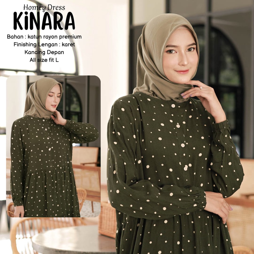 New!! Gamis Dewasa Jumbo/Homey Dress Motif-KINARA DRESS-Bahan Katun Rayon Premium-Busana Muslimah Dewasa