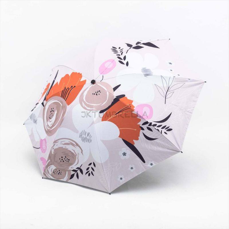 Payung Lipat 3 / Payung Lipat Mini Big Flower/ Lapis Hitam Anti UV