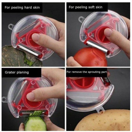(VCM) Pisau Pengupas Kulit Buah 3In1 Alat Pengupas Sayuran Pisau Cutter