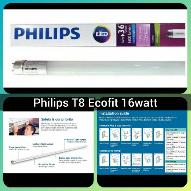 Lampu TL Neon Philips LED Tube Ecofit T8 18watt 18 watt 18w - 1200mm 120cm