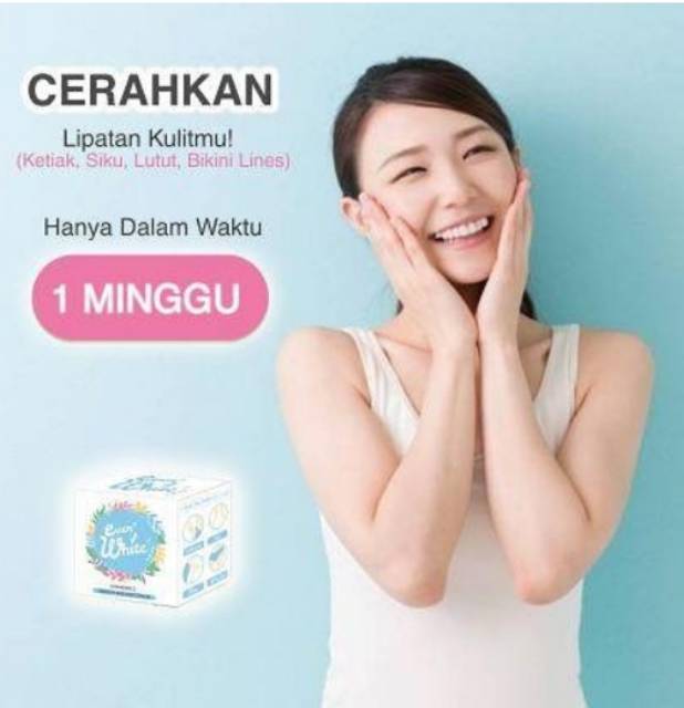 EVERWHITE SMOOTH AXILLARY CREAM - EVER WHITE BLUE. PEMUTIH KETIAK SIKU LUTUT LIPATAN TUBUH