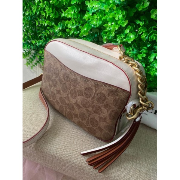 Coach 31208 Camera bag signature tan chalk nwt