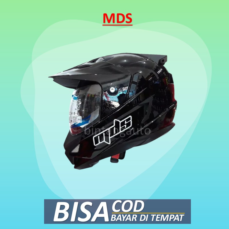 Helm Full Face  SuperMoto MDS Super PRO Black Metallic