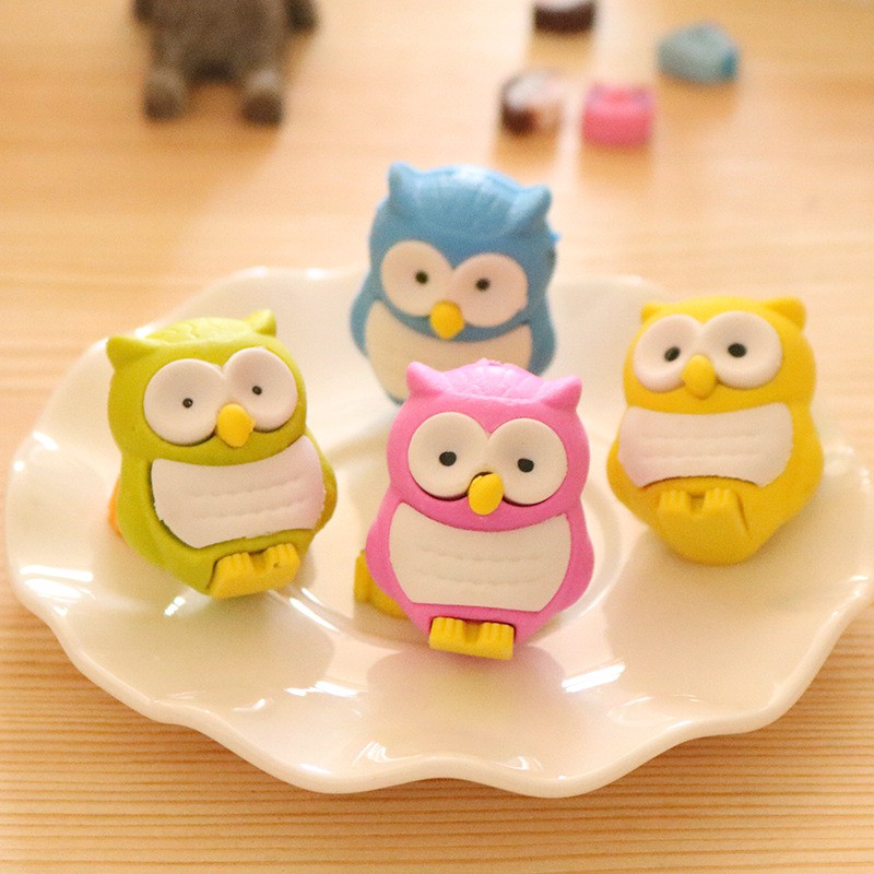 

PROMO SEKOTAK ( 36 PCS ) Penghapus Hapusan Pensil Kreatif Lucu Motif Burung Hantu / Cute Owl Eraser