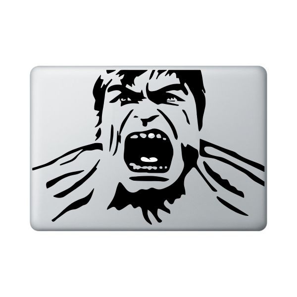 Sticker Laptop Apple Macbook 13' Decal - Hulk Angry Face