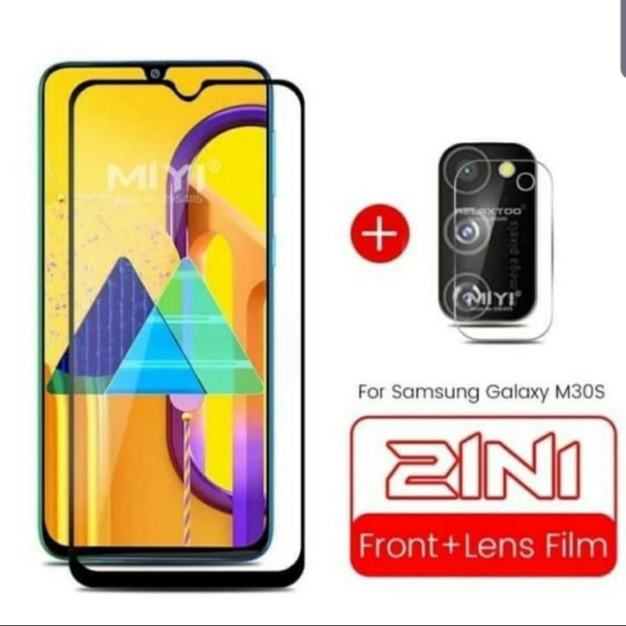 Tempered Glass 9D Samsung M30S + Tg Lensa Camera 2in1