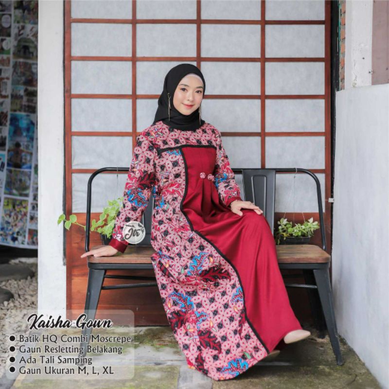 Gamis Batik Modern Monalisa Genes Batik Wanita Modern