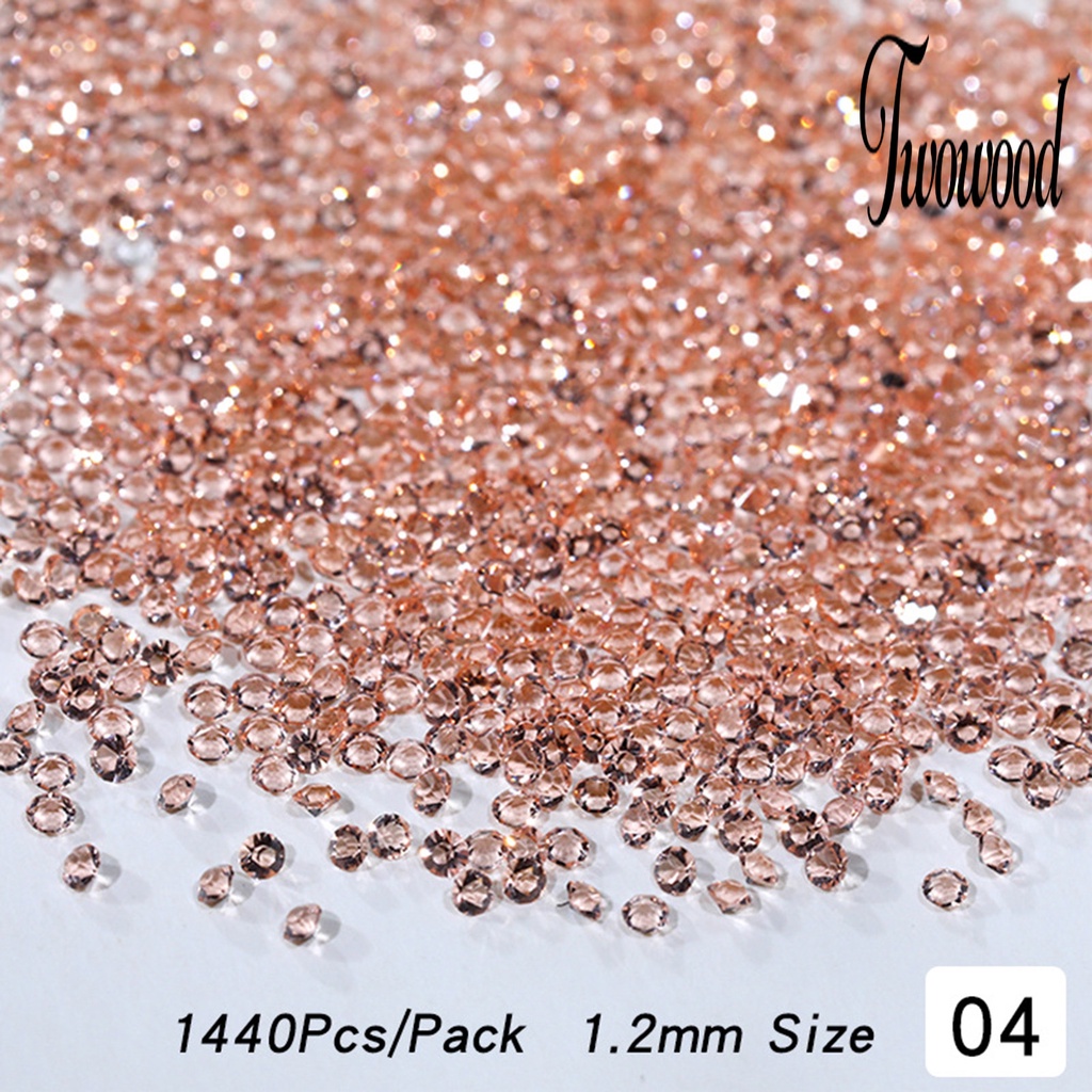 Twowood 1440Pcs / Set Manik-Manik Kristal Berlian Imitasi Bentuk Asimetris 3D Untuk Nail Art Charms