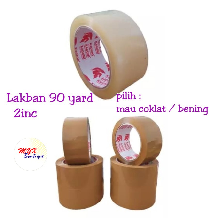 

satuan - Lakban tape selotip packing 90yard 2inc 90y / lakban bening / lakban coklat MYX Boutique