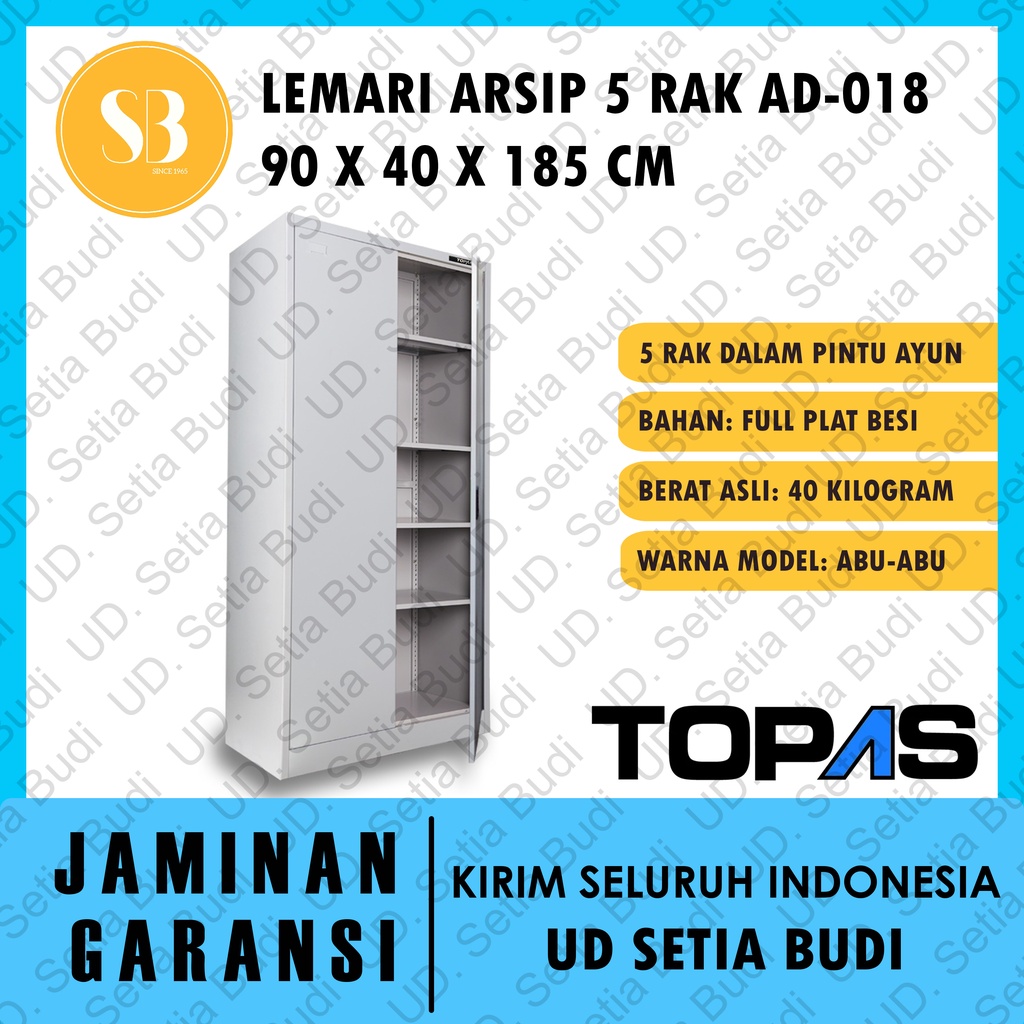 Filling Cabinet Lemari Arsip Besi 5 Rak Pintu Ayun TOPAS AD 018