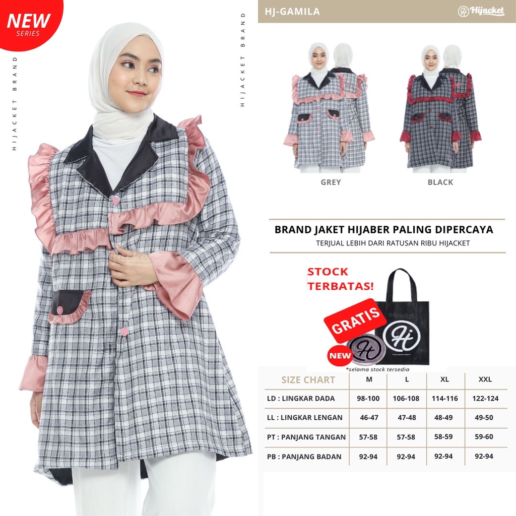 HIJACKET - Jaket Hijaber GAMILA | Jaket Wanita Panjang | Outerwear For Hijaber