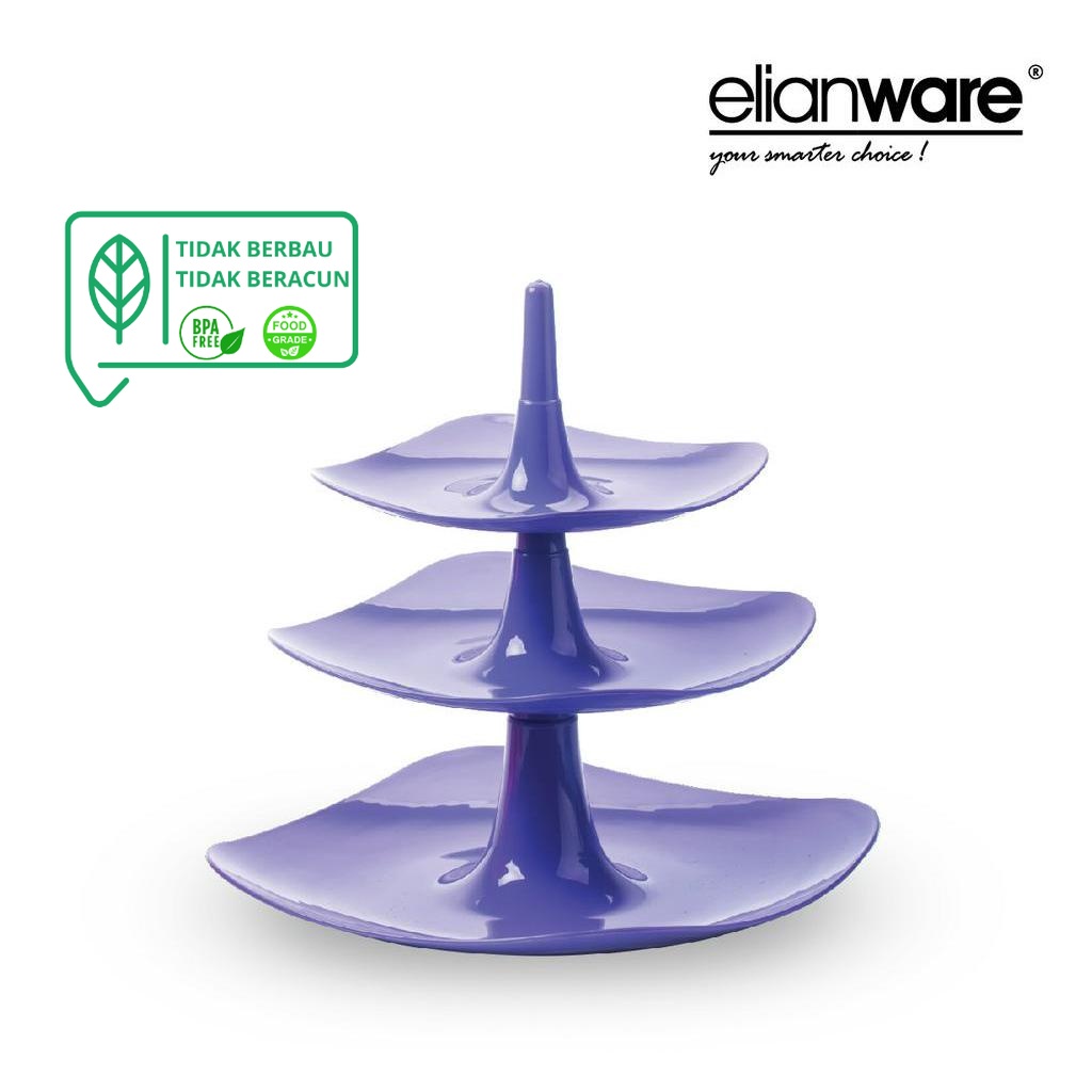 ELIANWARE Cup Cake Stand, Muffin Cake Stand, Square Shape, 3 Tier / 3 Tingkat E-902