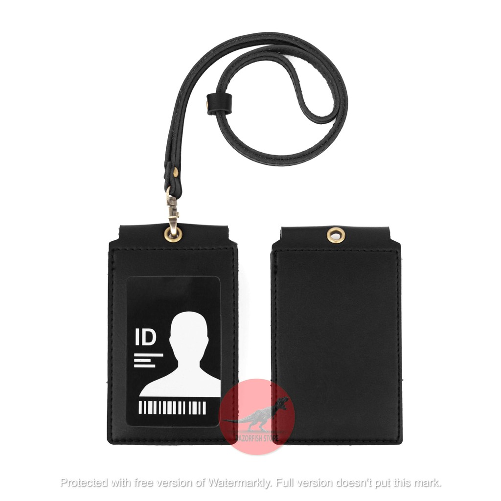 

Lanyard Kulit Magnet ID Card Holder Magnet Name Tag Kulit Harga Murah Berkualitas PU Leather ID Card