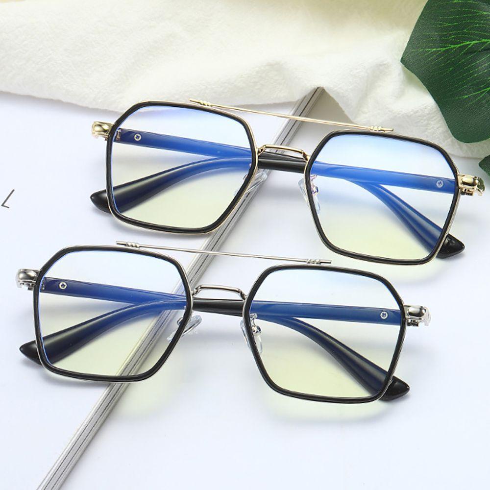 Mxbeauty Metal Frame Spectacles Simple Wanita Double Beam Anti Blue Light Kacamata Baca Kacamata Komputer Kacamata Kaca Anti Radiasi Kacamata Lensa Bening Kacamata Kacamata Optik