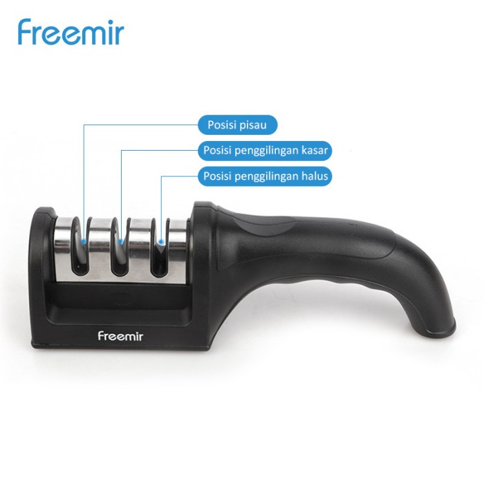 

DAPUR AKSESORIS DAPUR FREEMIR ALAT ASAH PISAU KNIFE SHARPENER - HITAM HR1102