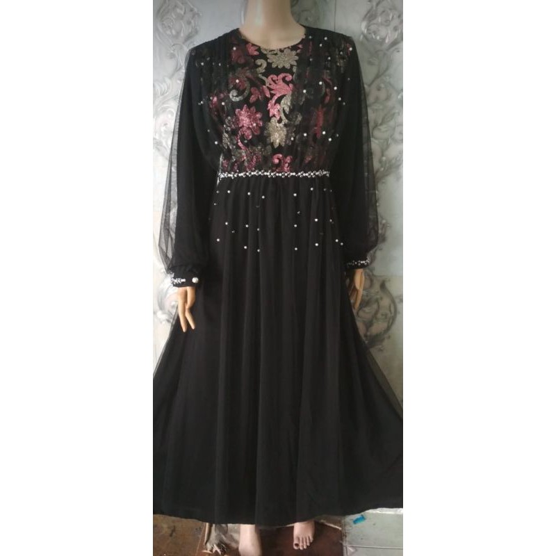 GAMIS BRUKAT TUTU HITAM OZIAS