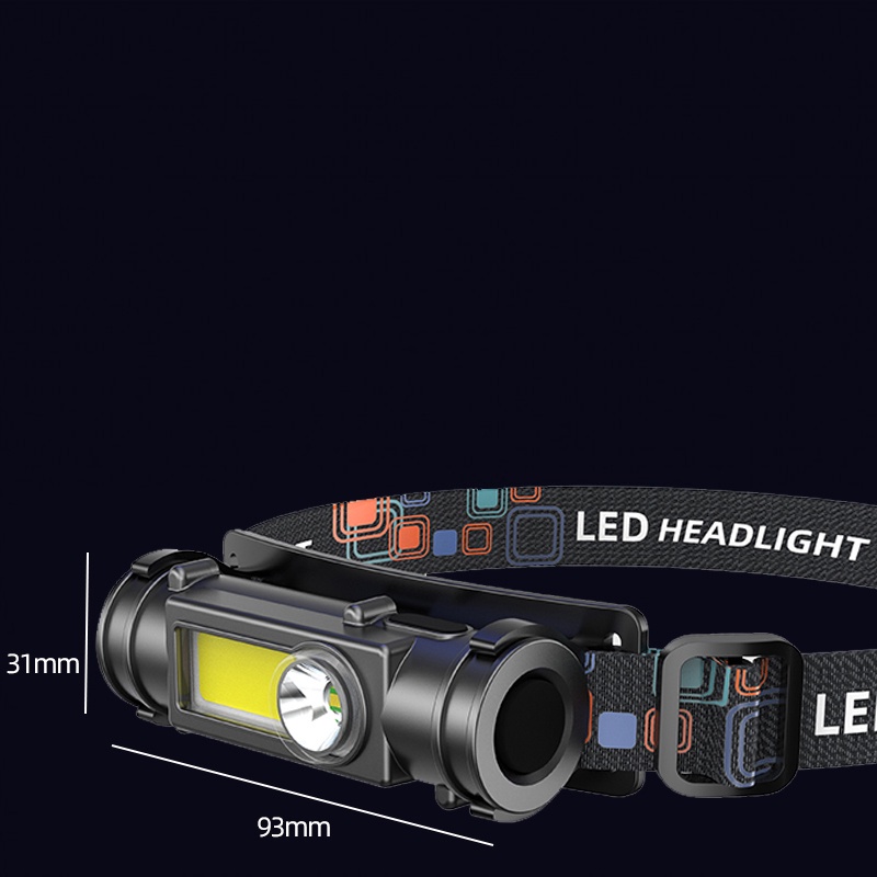 Outdoor LED Head-mounted Strong Light Flashlight With Magnet / USB Rechargeable Waterproof Headlight