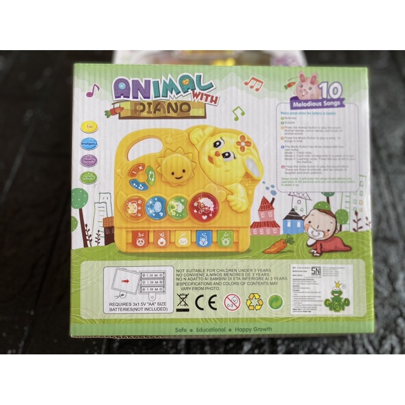 MAINAN BAYI/ANAK ANIMAL with Piano (SNI/Mainan Edukasi/FREE BUBBLEWRAP)