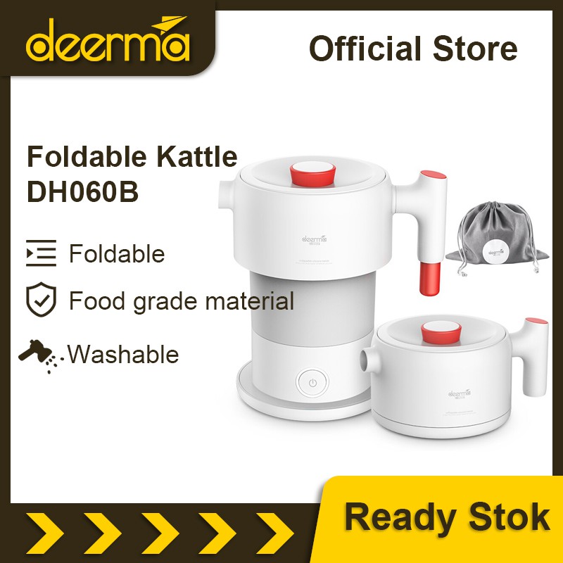 

Deerma Foldable Electric Kettle 0.6L Smart Flask Pot Auto Power-Off Protection DH060B