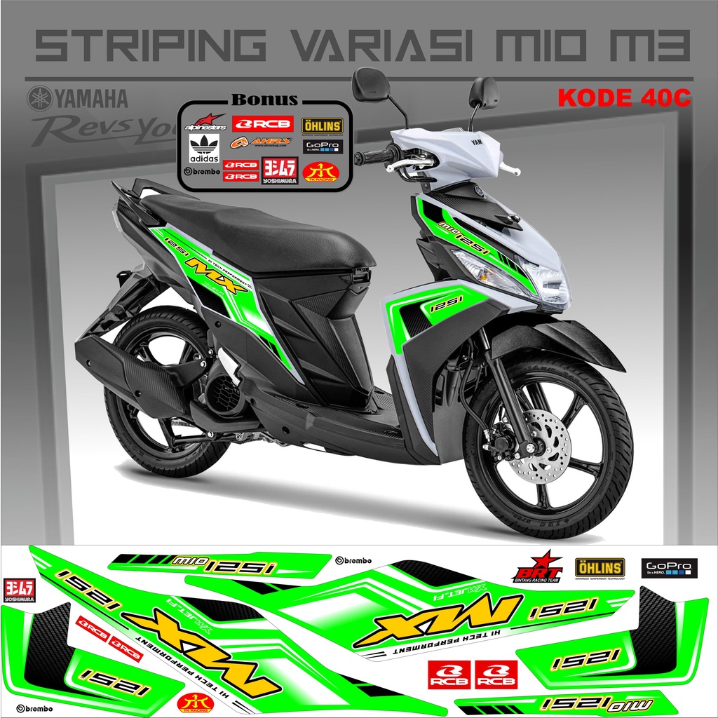 Striping Mio M3 Stiker Mio M3 Variasi Kode 40