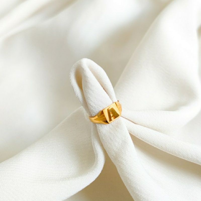 Cincin bayi Inisial Huruf Nama Ring Child Hadiah Gold Shop Emas asli