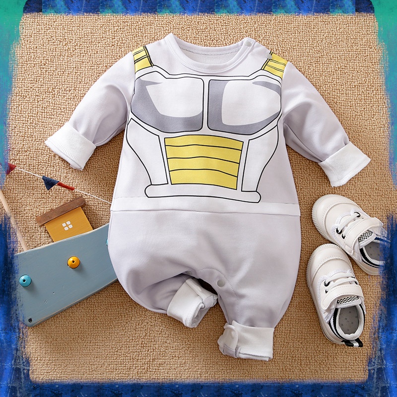 Baju Bayi Anime Jumper Premium Dragon Ball Bejita Putih Lengan Panjang