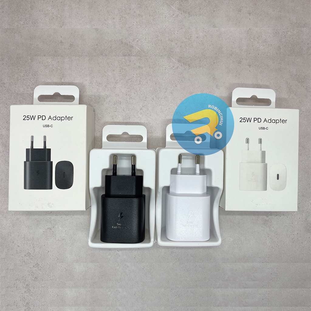 Charger Adaptor 25 Watt Type C Usb C Fast Charging Original Note10,A70,A80,S20, S20+, S20 Ultra, S21, S21+, S21 Ultra, S22, S22+, S22 Ultra