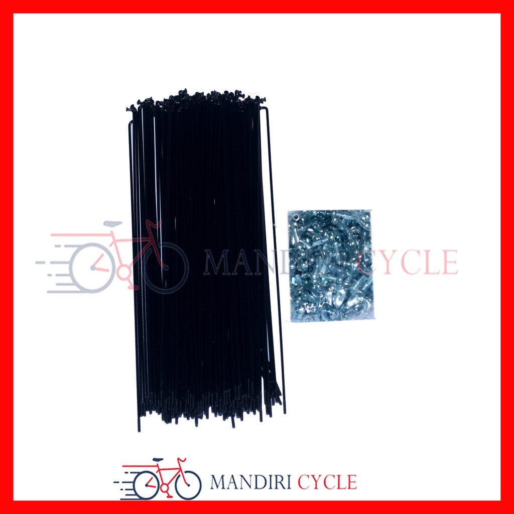 Jari Jari Ruji Spoke Sepeda Ukuran 27,5 warna HITAM 36pcs 26,5mm