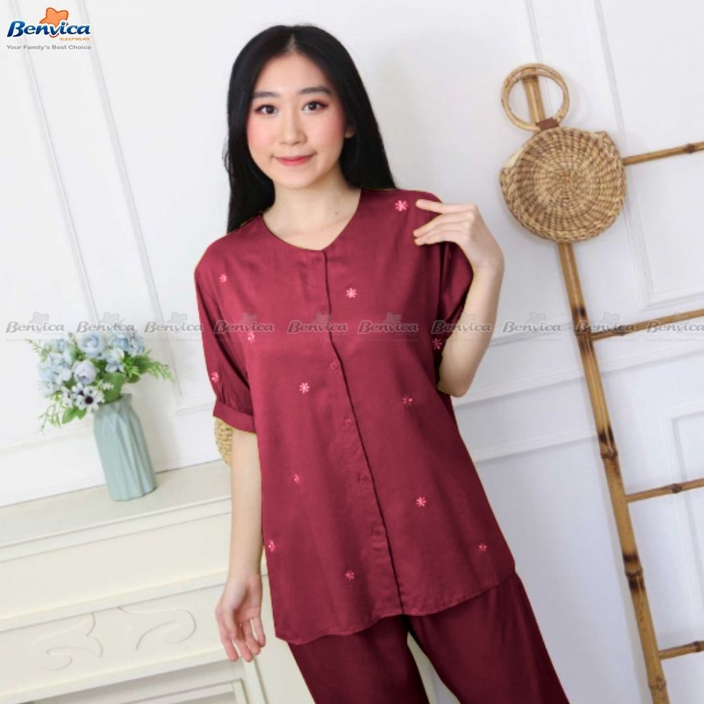 BAJU TIDUR CELANA PANJANG RAYON TWILL FULL BORDIR DAN MIX AMRO