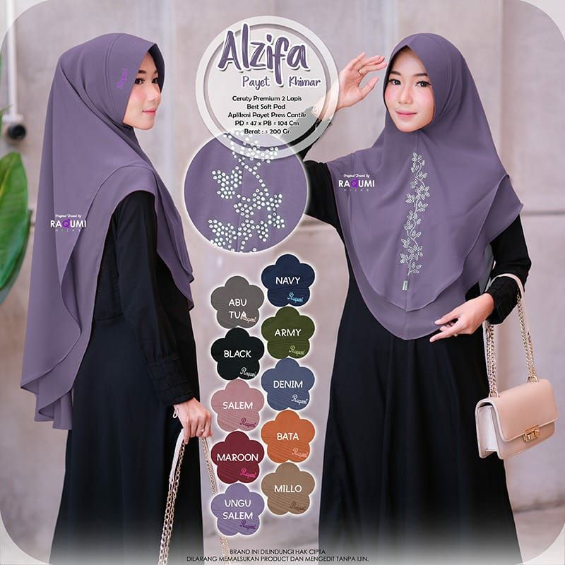 Jilbab Khimar Raqumi Alzifa Payet Khimar