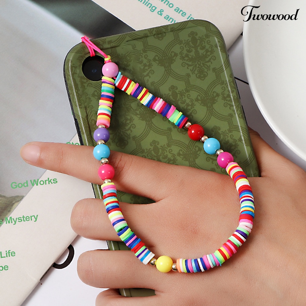 Twowood Strap Pergelangan Tangan Motif Buah Bahan Polymer Clay Untuk Aksesoris Handphone