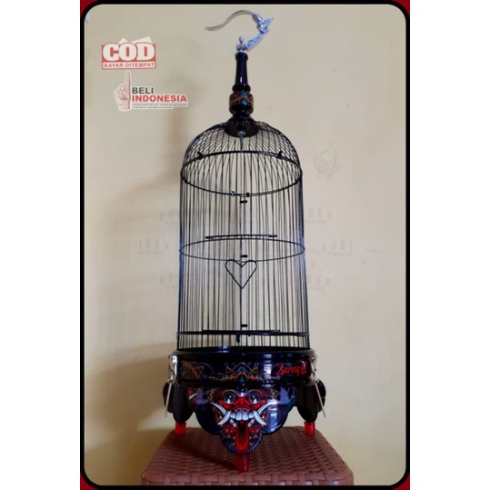 SANGKAR KANDANG BURUNG PLECI FULLSET | tebok pvc motif | sangkar burung pleci