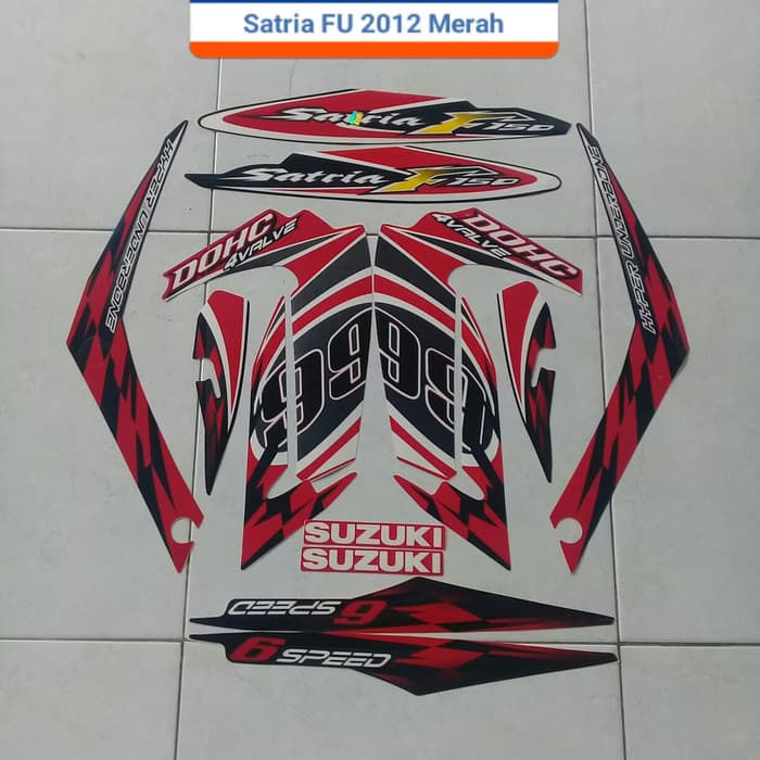 Stiker Striping Motor Suzuki Satria fu 2012 Merah