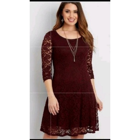 Maurices Dress Brukat Guess Scallope Wanita Original Branded