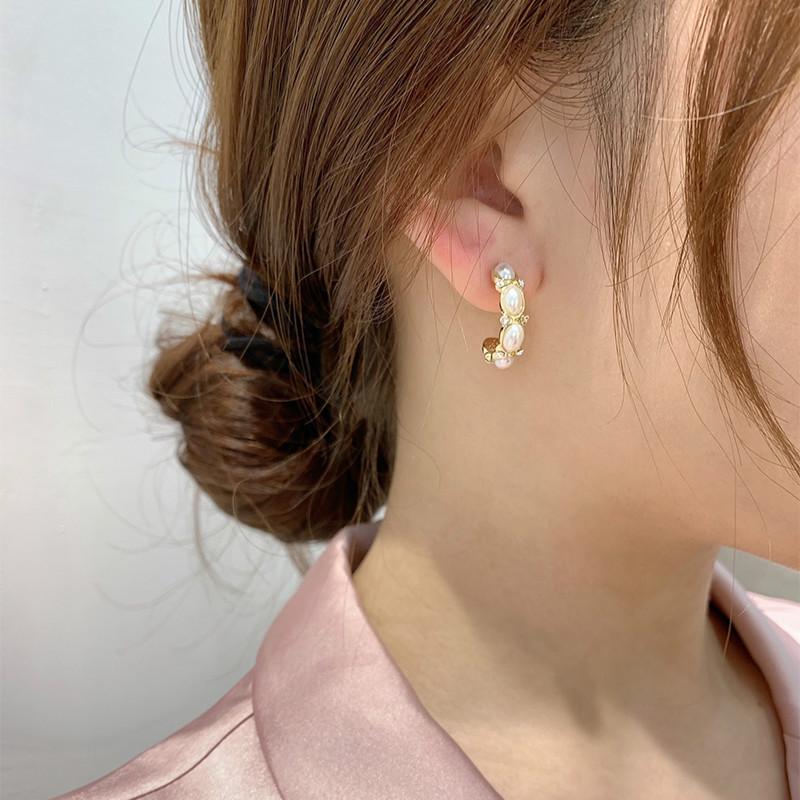 Anting Tusuk Gantung Bahan Sterling Silver 925 Hias Opal Gaya Korea Untuk Wanita