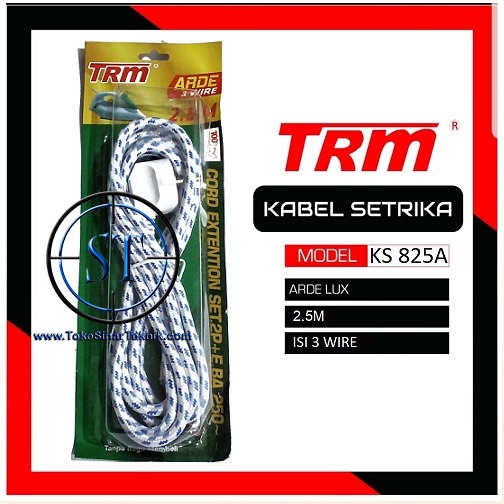 Kabel Setrika Kepala Arde 3 Besar Iron Cord 2.5 Meter Isi Kabel 3 Cord Extenstion Set Kabel Setrika Seterika Gosokan Merk TRM Universal