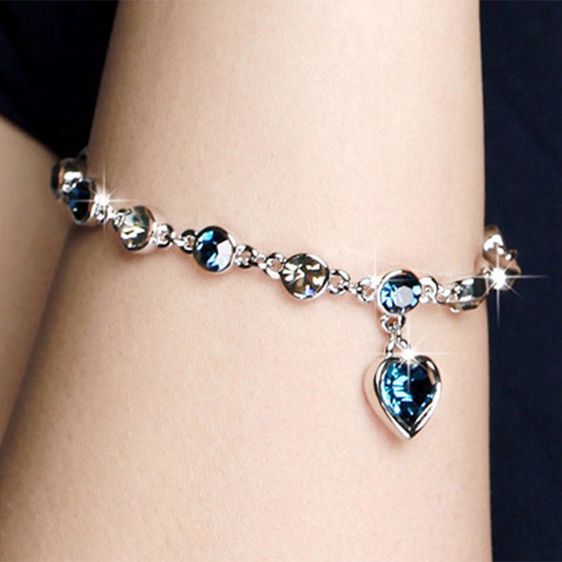 Korean Fashion Austrian Crystal Bracelet Heart Of The Heart Of The Heart