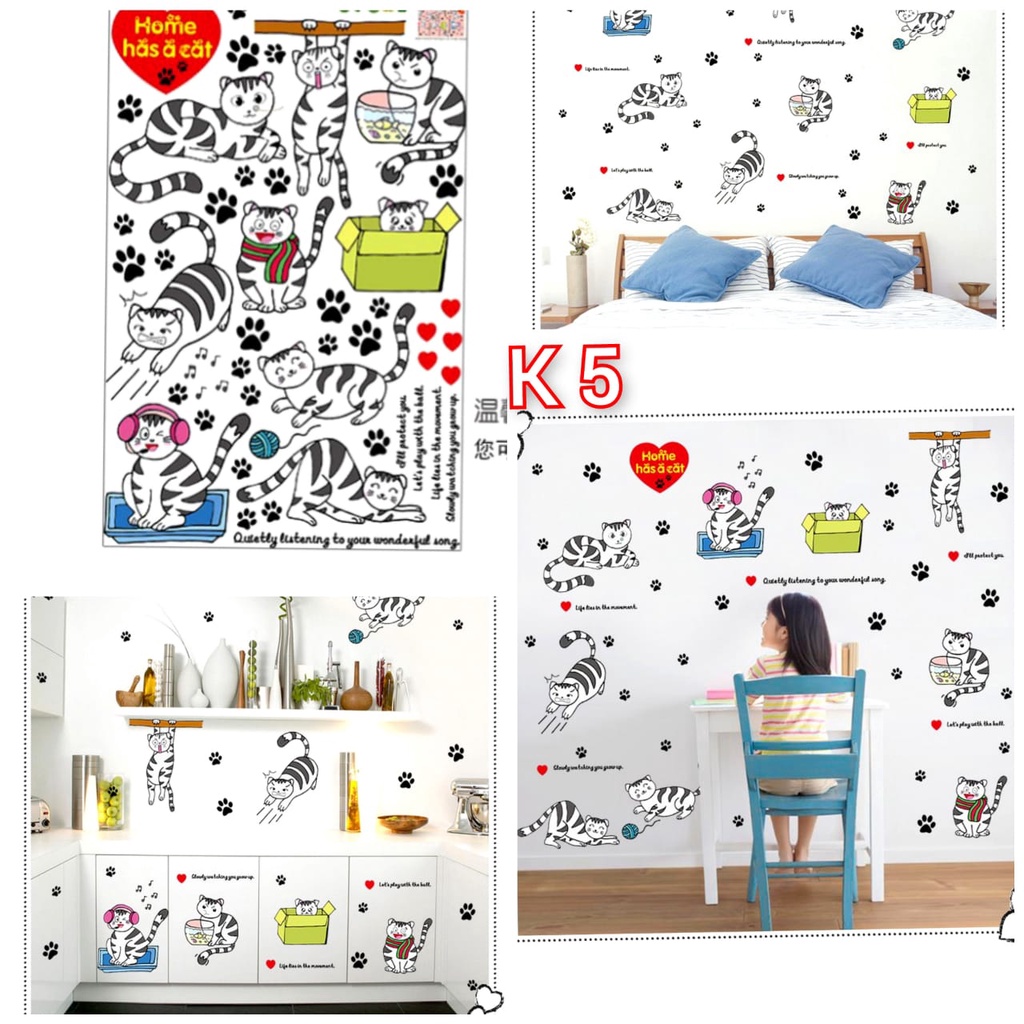 WALLSTICKER WALL STIKER SETIKER STICKER DINDING HEWAN ANJING DOG DEKORASI TEMBOK RUANG TAMU KELUARGA KAMAR TIDUR ANAK ANAK COWOK CEWEK HIASAN DEKOR DECOR TEMPELAN WALPAPER WALLPAPER  TAMU KELUARGA KAMAR TIDUR MOTIF BINATANG CAT CATS KUCING ANJING DOGS LUC