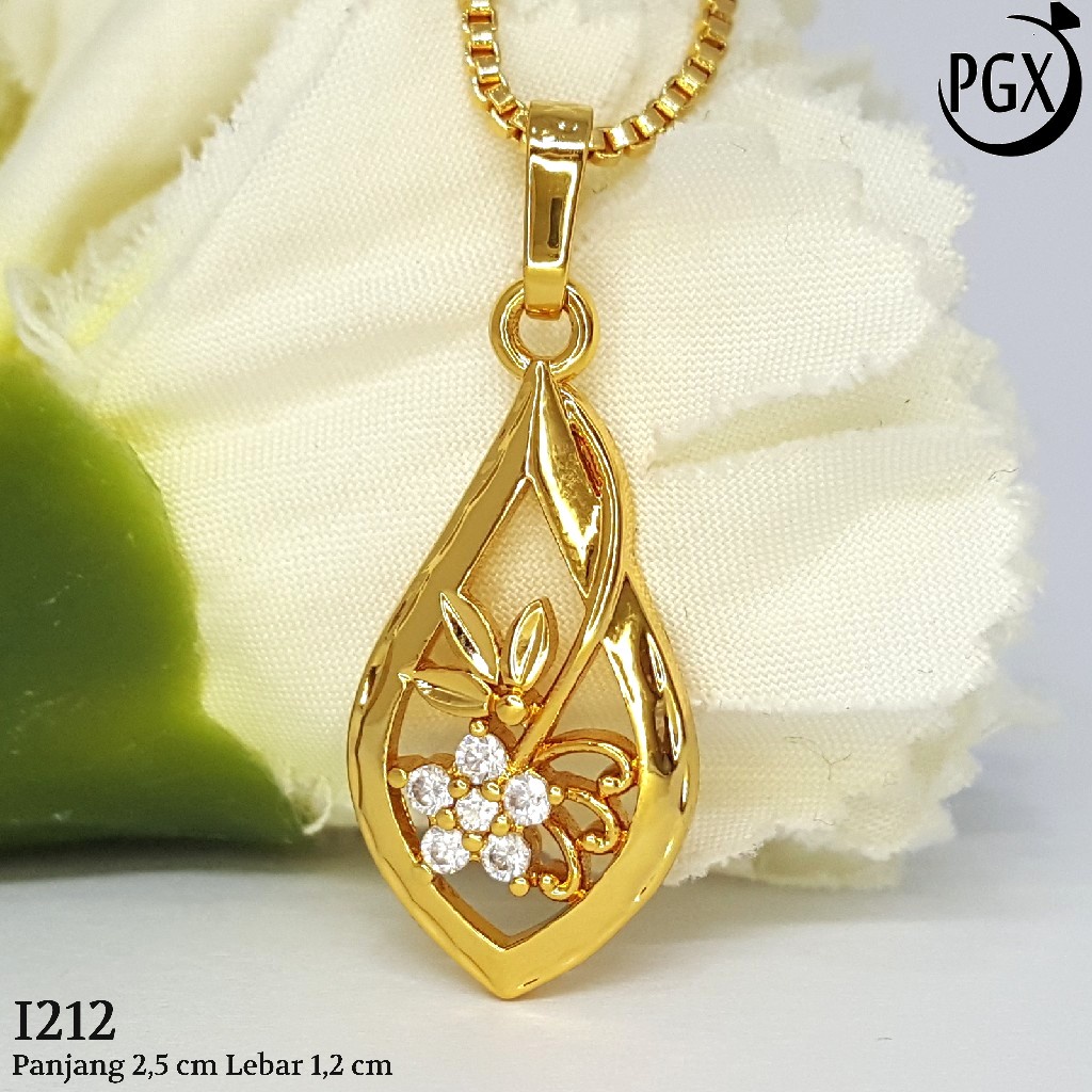 PGX Liontin Kalung Xuping Wanita Perhiasan Lapis Emas Aksesoris Fashion - I212