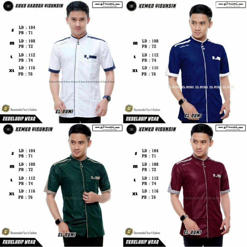 Baju Koko Lengan Pendek Pria Dewasa El Rumi