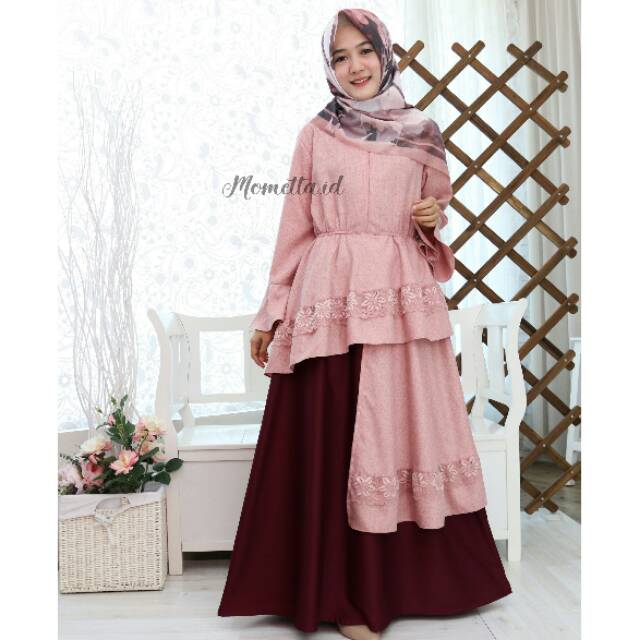 Gamis Syar'i Mometta Series Maroon